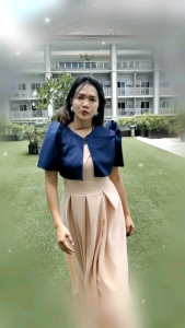 Maria Clara Cropped Modern Filipiniana Bolero – Puffed Sleeves Vest Blazer Cover-Up by Lachica’s Apparel | Neoprene | Small to 2XL | Church Wedding Special Occasions Dress Overlay