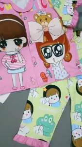 9-39kg Bao đẹp! BỘ THUN lạnh pizama tay ngắn quần dài áo cài nút cho bé gái thun lạnh đẹp loại 1 mềm mịn mát (172)