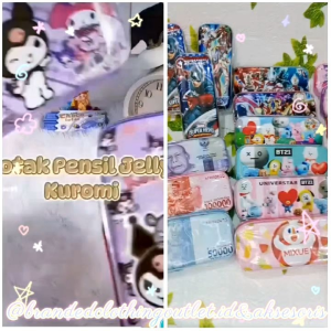TEMPAT PENSIL RESLETING KARAKTER / KOTAK PENSIL ANAK / PERALATAN SEKOLAH ANAK / PENCIL CASE / KOTAK PENSIL JELLY KARAKTER KUROMI / TEMPAT PENSIL KARAKTER MARVEL / PCK8384