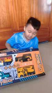 Set 6 xe công trình chạy đà size lớn cho bé