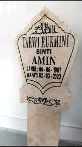 Batu nisan patok cetak nama bahan mamer batu alam