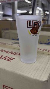 APPN(1ชุดมี2ใบ มีคลิปรีวิว) แก้ว แก้วน้ำ แก้วกินเบียร์ แก้วเบียร์ ”แก้วเบียร์ลีโอ“ แก้วเบียร์ฟอรช ทรงปากกว้าง แบบขุ่น 13.5oz 385ML สินค้าพร้อมจัดส่งด่วน (1216211217)