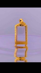 กรอบพระสำเร็จรูป งานเลเซอร์ 24K ไม่ลอก ไม่ดำ ทรงสมเด็จเล็กบังห่วง รหัส 0005