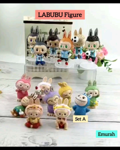 Labubu Cute Figure Set 9/cs/6pcs Cake Topper Figurine Football