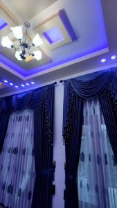 GORDEN PONI GELOMBANG/PONI RUMBAI/gordeng warna Abu/Navi GORDENG JENDELA 1 SET/GORDENG RUANG TAMU/GORDEN MEWAH PONI