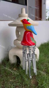 ตุ๊กตานก เกาะกระถางเซรามิก (พร้อมโมบาย)พร้อมส่ง(คละสี)