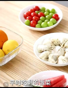 OHHDEER Wall-mounted Cartoon Flip Plastic Wrap Set Disposable Fresh-keeping Bag Leftovers Bowl Cover