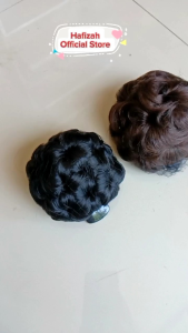 HAFIZAH Sanggul Funbun jamur warna Hitam Pirang dan Cokelat Aksesoris Jepit Rambut Tari Karnaval