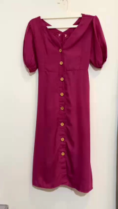 PRELOVED long dress formal perempuan /gaun cewek fashion wanita busui full kancing hidup busuii