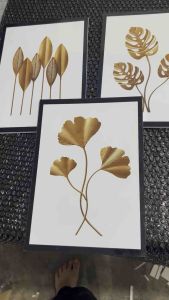 Wall Decor Frame Leaf Art Gold Framed home decoration