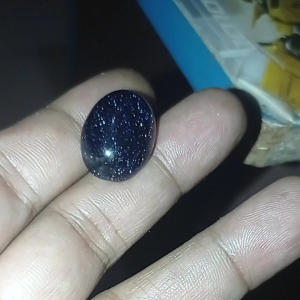 cincin batu pasir intan biru jarong dim 20 mm mban monel tanam antikarat anti luntur