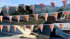 50meter (10 Set) Bendera Segitiga Kain Merah Putih Dirgahayu Hias Festival