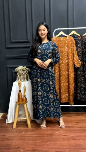 Daster Cantik Lengan Panjang Kancing Depan Busui Bumil Daster Ibu Muda Daster Santai