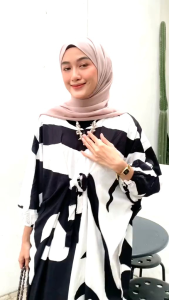 Gamis Kaftan Rayon Jumbo Premium Motif Azizah Ld 180 Cm Adem