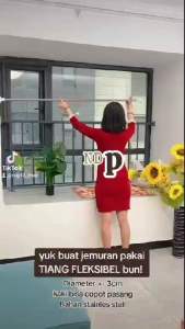 Tiang fleksibel stainless 195 cm sampai 370 cm Tiang fleksibel tanpa paku 4 sampai 5 meter tiang tirai kolong dapur tiang jemuaran tanpa paku tiang serbaguna tongkat serbaguna pembatas ruangan tiang gorden tiang korden tiang tirai kamar mandi tiang multif