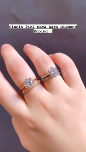 RinaXp - Cincin Set Dapat 2pcs Cincin Permata Zircon Cantik Terbaru