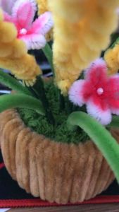 Chậu hoa kẽm Nhung lúa thành phẩm trang trí Tết decor nhà cửa l phòng làm việc văn phòng công ty quà tặng các dịp lễ.