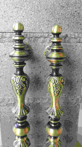Handle Pintu Rumah Kuningan Motif Luxor Payung Antik 67 cm 2 Pcs