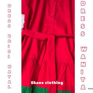 SHANE CLOTHING DRESS WANITA IMLEK/NATAL LENGAN PANJANG 8860