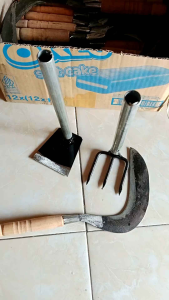 paket 3pcs.alat berkebun murah. cangkul mini  pipa. /garuk mini pipa./ pemangkas rumput manual