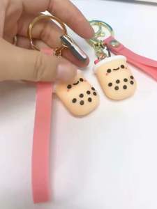 Bubble tea milk tea keychain cute holder milktea