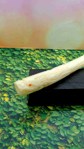 Once pipa tulang sapi model ukir naga galak B164