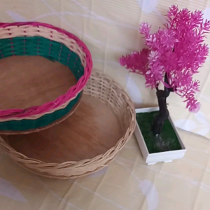 Keranjang Mangkok Rotan Bulat