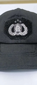 Topi Tactical/Topi Coak Tactical hitam TRIBRATA putih