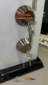 TRI-CIRCLE Single Cylinder / One-Sided Deadbolt Lock Thumb Turn Lockset Tombol Pintu Rumah Bilik 1 Muka Kunci 1 Muka Pusing