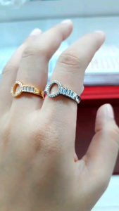 Cincin Xuping Dewasa Bulat Permata Zirkon Full Dilapisi Emas 18k Model Simple Elegan