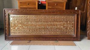 Kaligrafi Ukiran Asmaul Husna Kayu Jati Jumbo 140x60