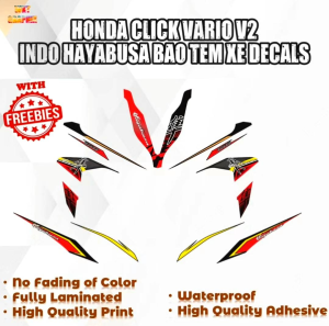 HONDA CLICK VARIO V2 INDO HAYABUSA BAO TEM XE DECALS (WATERPROOF LAMINATED FADE PROOF)