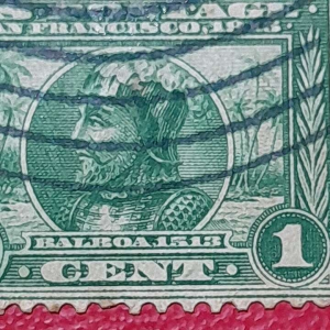 Prangko USA klasik Koleksi kuno Jadul 1 Cent Balboa Tahun 1913 USED