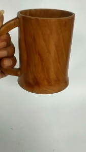 Mug Gelas Jumbo Kayu Jati dengan Gagang