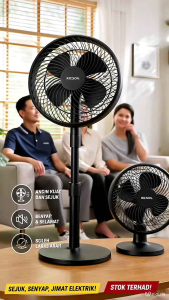 Ricson Stand Fan - Black - 3 Blade Design - Oscillating - Energy Efficient - Buy 1 Free 1 Offer - Limited Stock