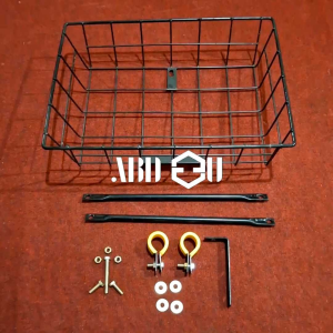 Keranjang Sepeda Hitam Fork Special Premium Commuter Bike Federal Touring Fixie Kranjang Klem Fork Rak Depan Bascket Rack Outdoor