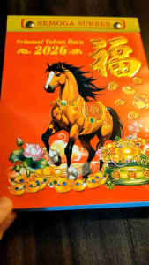 Kalender Calendar China Robek Harian Tahun 2026 Ukuran Sedang Cina New