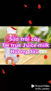 Thùng 24 chai nước uống sữa trái cây TH True Milk vị dâu 300ml