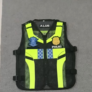 Rompi polisi jaring anti gerah terbaru logo bordir