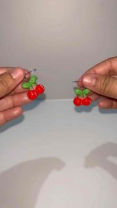 Cereza Cherry Stud Earrings Anting Tusuk Buah Ceri Clay