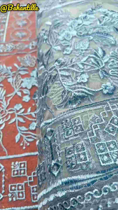 Bahan tille bordir tebal Sabto/bahan kebaya motif Etnik Sabto