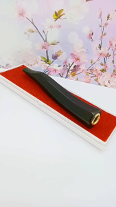 Pipa Kayu Desain Unik: Pipa Padutan Kayu Kelor Hitam Model Belimbing Segi 6 Premium L18