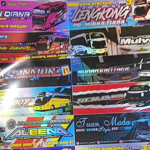 1LEMBAR STIKER BUS SPESIAL LENGKONG BAHAN ORIGINAL ANTI AIR/ STIKER DALAM 1LEMBAR ISI 45 KOTAK