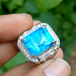 CINCIN BATU PERMATA BLUE TOPAS SWISS TOP QUALITY