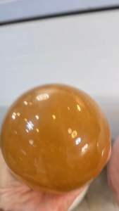 ✨แคลไซต์ หินกลม Calcite 10.0cm หินเหลือง หินวางฮวงจุ้ย หินประดับ หินมงคลร่ำรวย อุดมสมบูรณ์ ลูกแก้วพญานาค