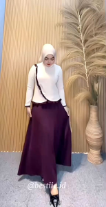 Paolla One Set Baju Dan Rok Setelan Knit Japan Premium Terbaru 2025 Fashion Terlaris