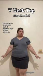 PLUS SIZE BASIC V NECK TOP (XL TO 3XL ONE SIZE) COTTON SPANDEX