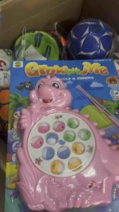 ตกปลาของเล่น ตกปลาไดโนเสาร์ ของเล่น ใส่ถ่าน มี2สี เขียว ชมพู คละแบบส่ง ของเล่นสำหรับเด็ก