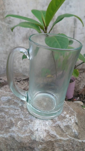 Gelas Kaca 1pcs Gelas Gagang Bahan Tebal Kuat Tahan Air Panas Ukuran 400ml