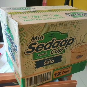 1 dus isi 12 cup mie sedaap cup kuah rasa soto